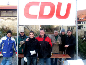 Die Verkaufstruppe am Samstag Nachmittag